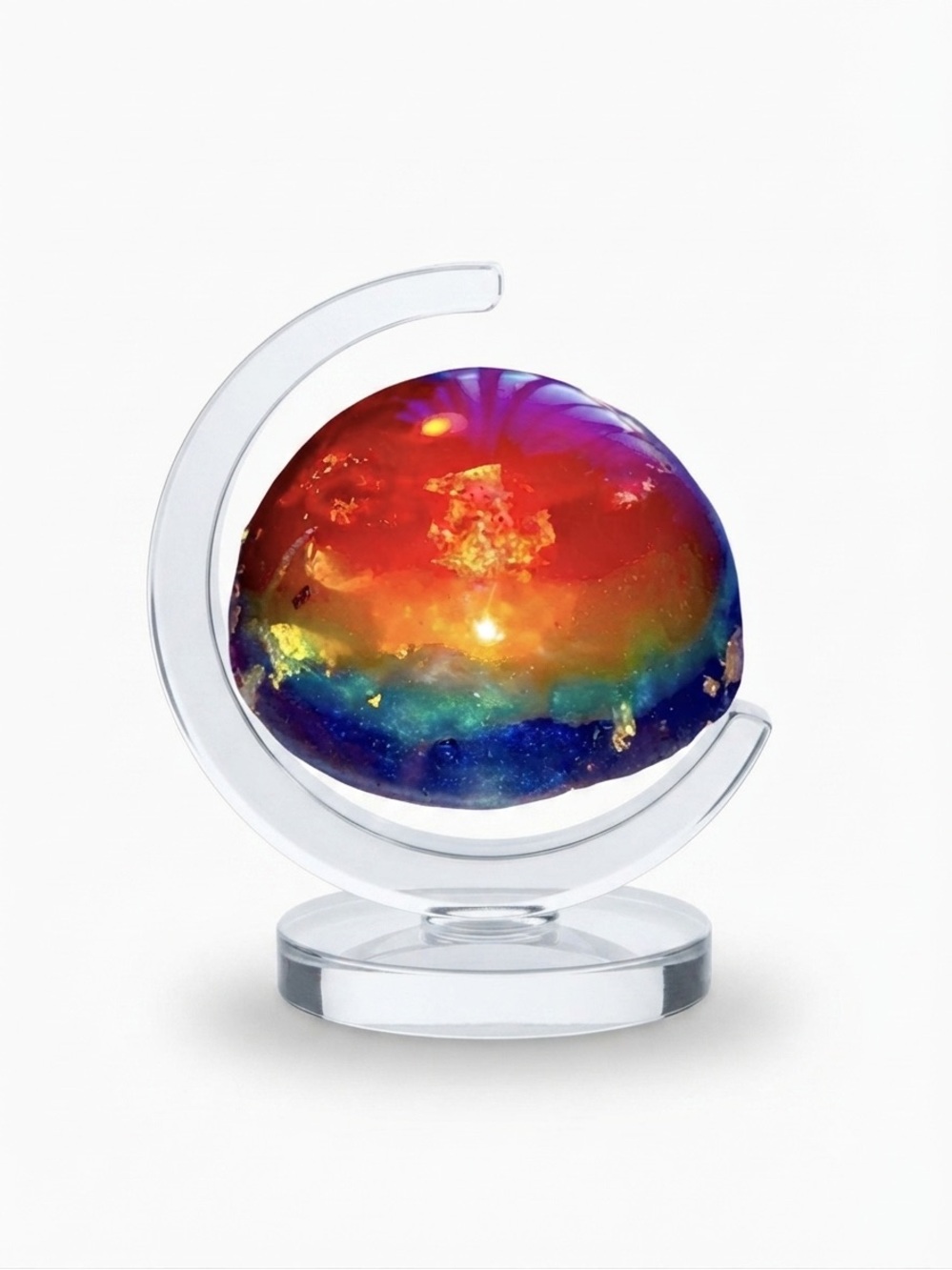 New Handmade Home Decor 24k Gold Rainbow Half Globe Paperweight